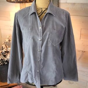 Natalie long sleeve button up top. L